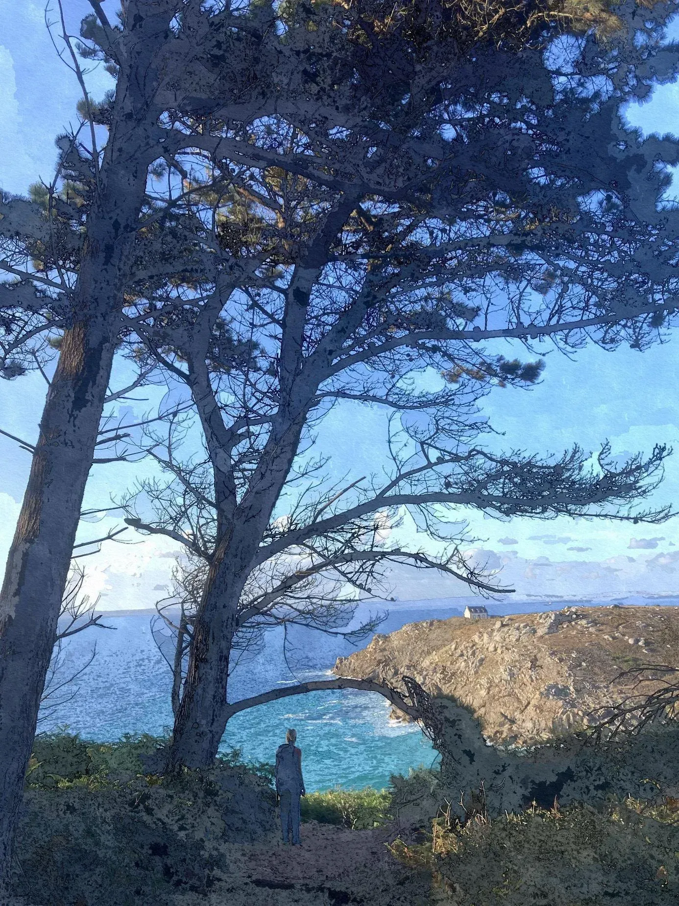 Blick auf eine Bucht bei Douarnenez